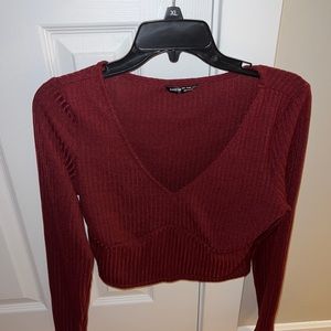 Medium SHEIN burgundy crop